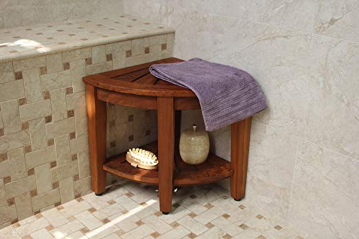 teak shower corner stool