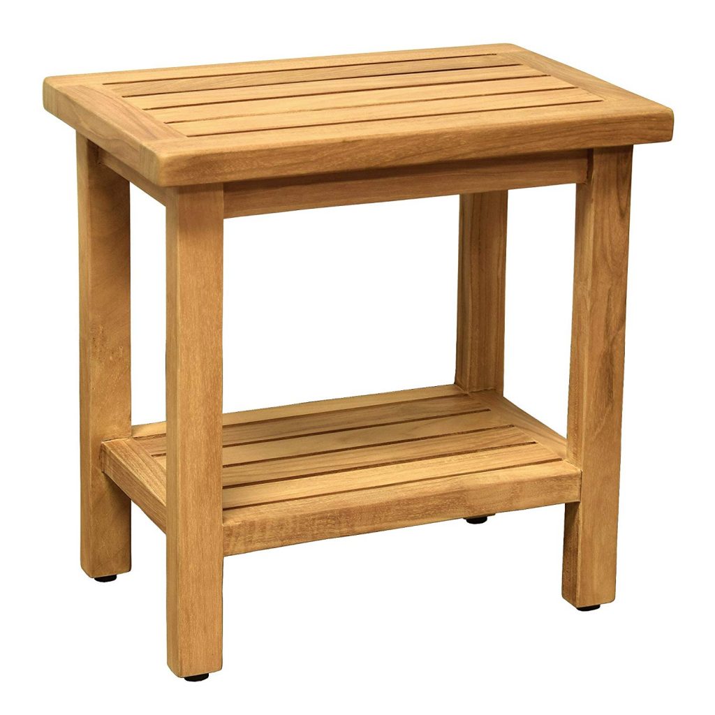 Asta Spa Teak Shower Stool with Shelf