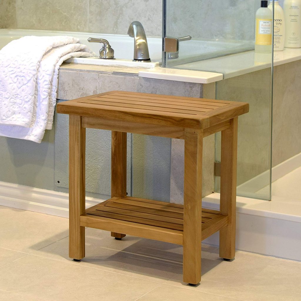 Asta Spa Teak Shower bench with Shelf